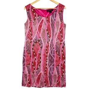 Girlfriend by Silversilk Women Pink Silk Charmeuse Sleeveless Shift Mini Dress L